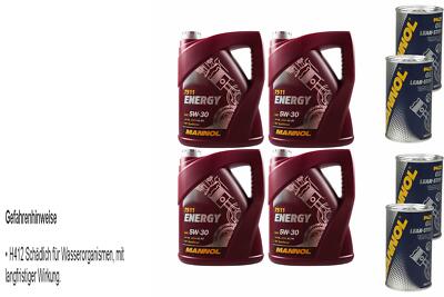 20L Motoröl MANNOL Energy 5W-30 4x MANNOL Leak-Stop ADDITIV