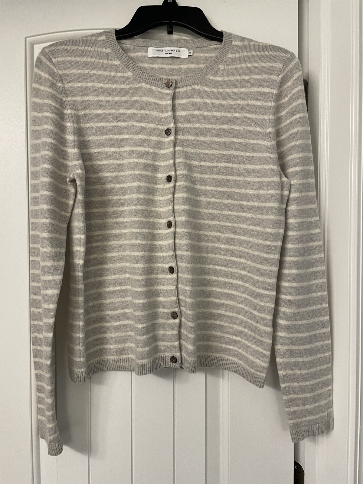 John Lewis Women’s Size 12 100% Cashmere Button Front Sweater Cardigan