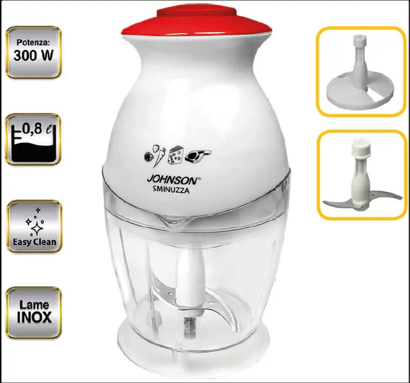 Sminuzza - amalgama e tritatutto da 300W e lame in acciaio inox