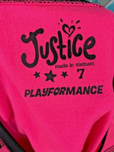 Justice Girl's "GO FOR IT" Long Sleeve Black Pink Shirt Size 7 - Picture 4 of 6