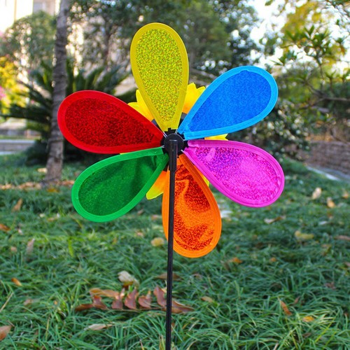 Colorful Rainbow Sun Flower Spinner Wind Windmill Garden Yard Outdoor Dec ZK - 第 6/11 張圖片