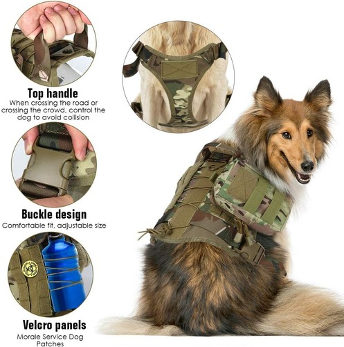 Hundegeschirr taktisches Powergeschirr Nylon Geschirr gepolstert verstellbar - Bild 4 von 24