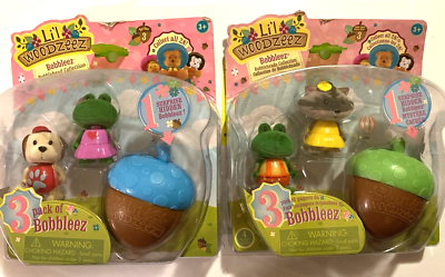 Lil' Woodzeez BOBBLEEZ SURPRISE 6 FIGURE MINIFIG Lot Frog