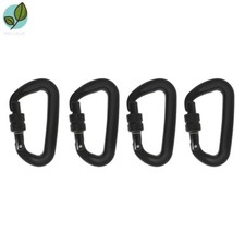 Set of 4 Carabiners 304 Heavy Duty 12KN 3.2 Inch Locking D Ring Shape Rock