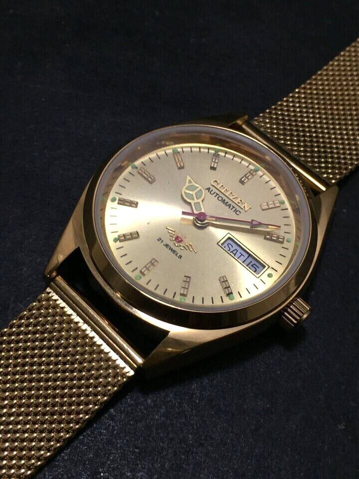 CITIZEN AUTOMATIC 8200 GOLD PLATED MEN'S JAPANESE WRIST WATCH 21 JEWELS