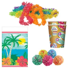 Veil Entertainment Luau Tropical Bulk Lei Party Pack 239pc Tableware Pack