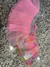 Baby Girl Tutu Sparkle Glitter Band lot of 2 tutu tulle skirts Pink  Rainbow