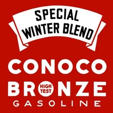 CONOCO Bronze Gasoline Special Winter Blend NEW Sign 40" Dia. Square USA STEEL