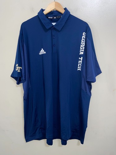 Adidas Georgia Tech Yellow Jackets Team Issue Polo Shirt Aeroready Mens 3XL NEW - Picture 2 of 8