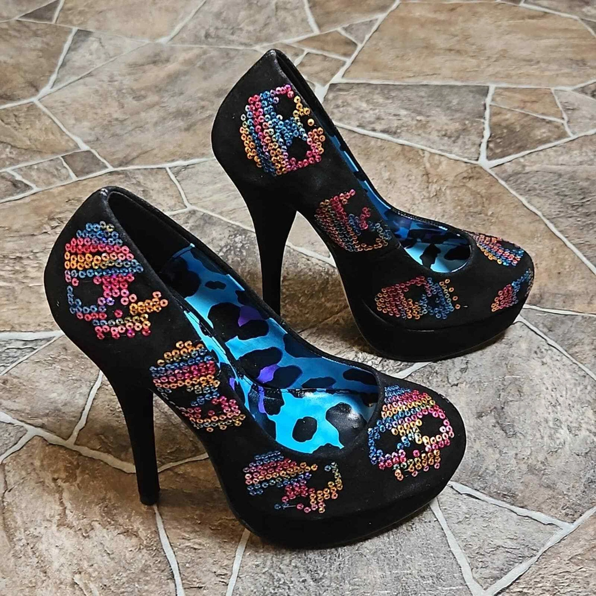 New in Box Iron Fist Sugar Hiccup Skull Platform Heels Sz 5 eBay