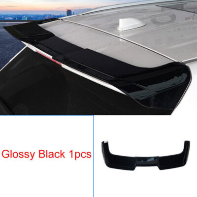 For Toyota Highlander 2020-2022 Glossy Black Roof Trunk Spoiler Wing Flap Trim