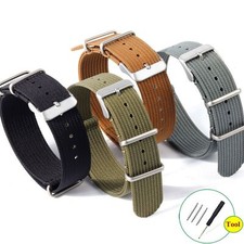 Military Nylon Watch Strap 20mm 22mm Durable Watch Band Ribbed Breathable Nylon