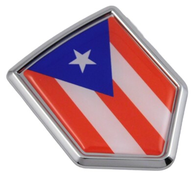 Puerto Rco FLAG Car Emblem Badge Stcker Decal W/o Chrome | Etsy