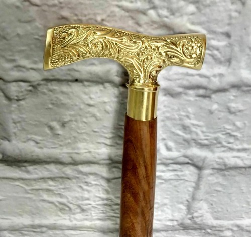 Nautical Brass Derby Design Handle Vintage Wooden Walking Stick Antique Cane At Best Price In Nakur - Foto 9