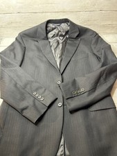 Brooks Brothers Madison Mens 100 Wool Blazer Dark Gray Striped 40R 2 Button