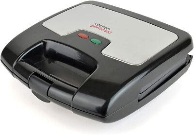 Schwarz Stahl 2 Scheiben Sandwich & Omelett Maschine ANTIHAFTBESCHICHTETE ÜBERBACKENE KOCHPLATTEN