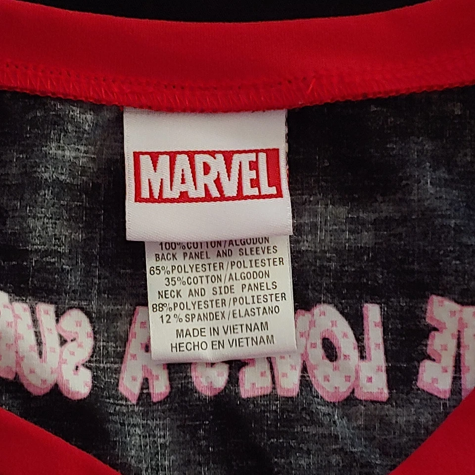 Avenger Tooniforms Women's ScrubTop Marvel Black/Red Small - Image 3 of 4