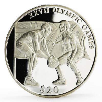 Liberia 20 dollars Sydney Olympic Games series Basketball proof