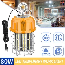 80W LED Construction Hanging Work Light Temporary Jobsite Light Portable 11600LM