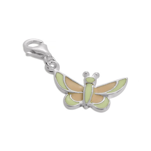 Sterling Silver & Enamel Butterfly Clip on Charm Butterflies Insect Charms - Picture 1 of 3
