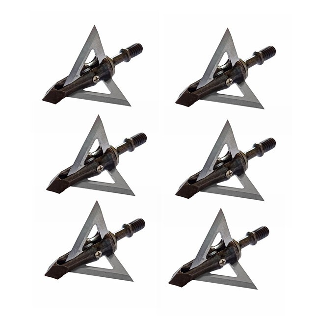 6Pcs Mechanical Broadhead 3Blade 100Grain Steel Ferrule arrowhead 1 3/