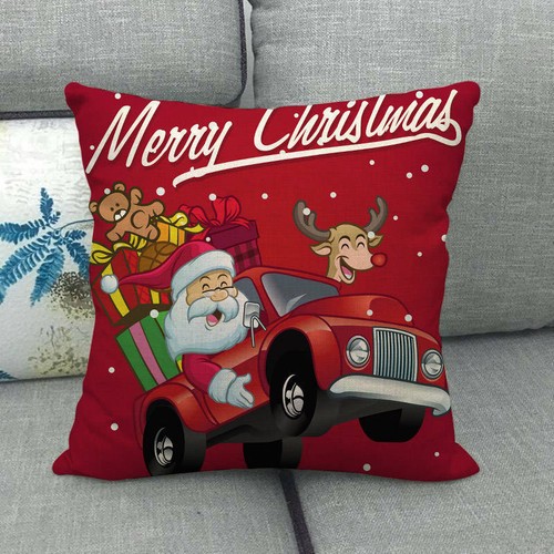 Cojines Christmas Tree Ball Cushion Cover Woven Linen Family Snowman Pillow Case - Picture 63 of 117