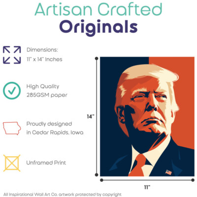 Donald Trump Poster Picture Portrait Art Decor for Office 11x14