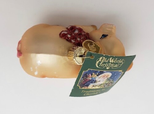 Old World Christmas Gold Pig Ornament Red Scarf 2018 - Picture 11 of 11