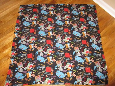 Vtg 1998 Nicole Miller Nordstrom Shopping Colorful 100% Silk Square Scarf  44