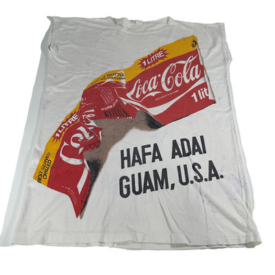 Vintage Coca Cola HAFA ADAI Guam USA Sleeveless Graphic T shirt Mens XXL