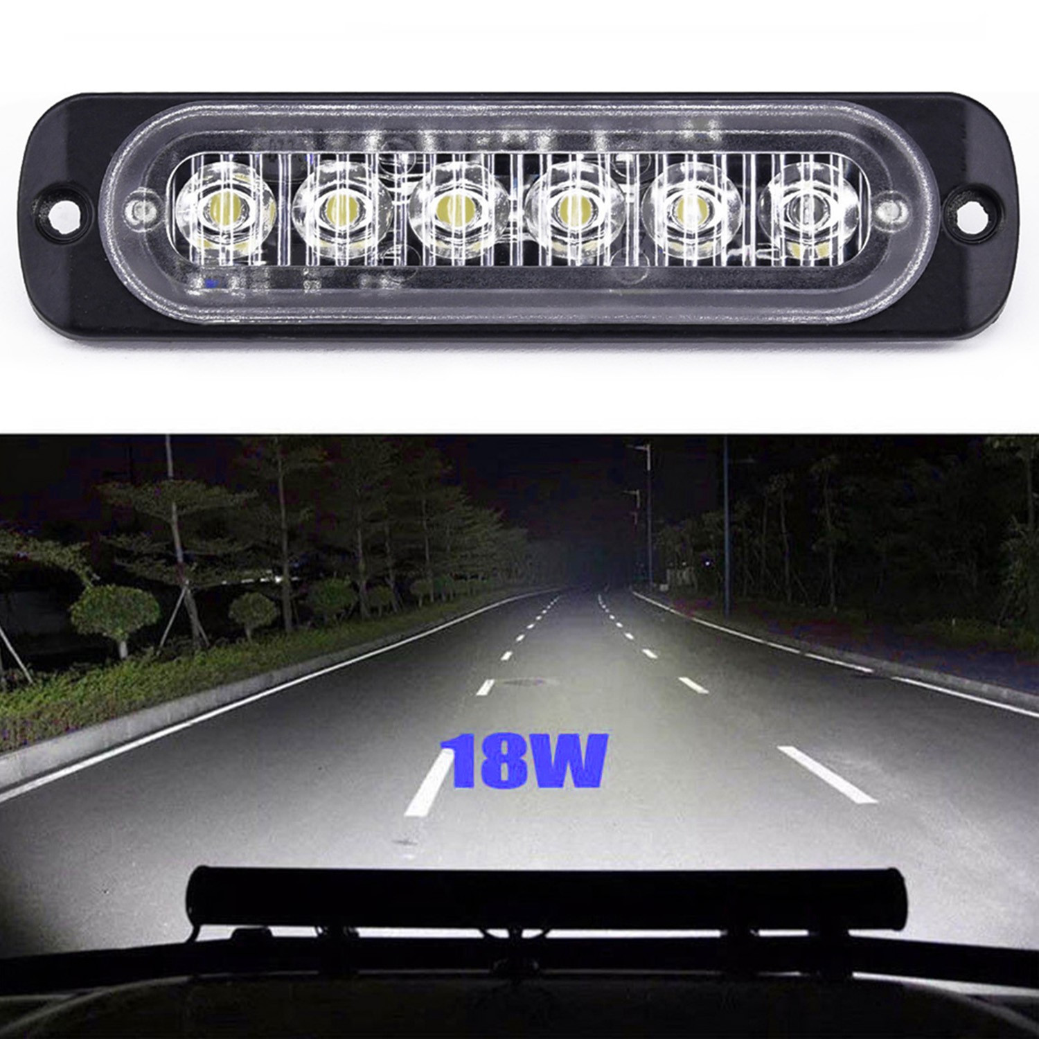 Car Truck 6 LED Daytime Running Light DRLDaylight Fog-Lamp Headlight
