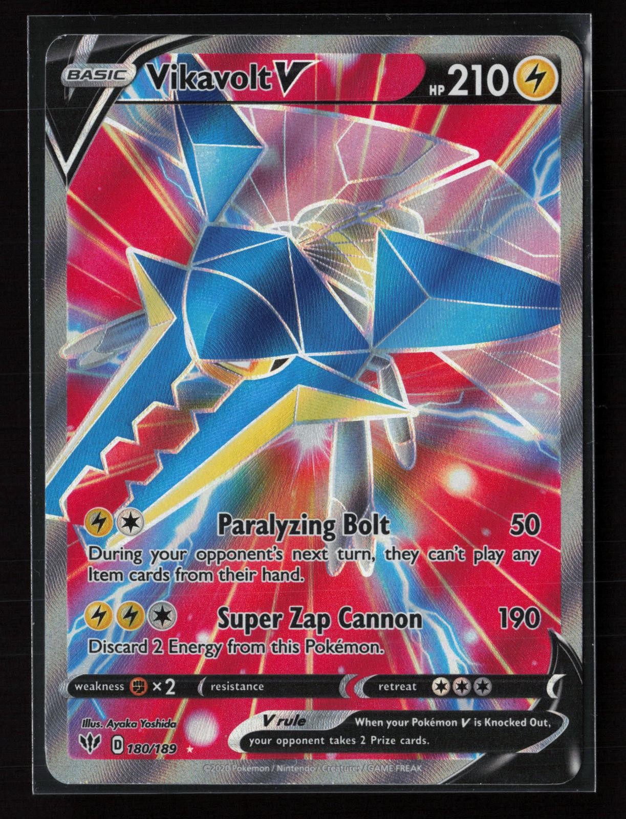 Vikavolt V 180/189 Ultra Rare Darkness Ablaze Pokemon Holo