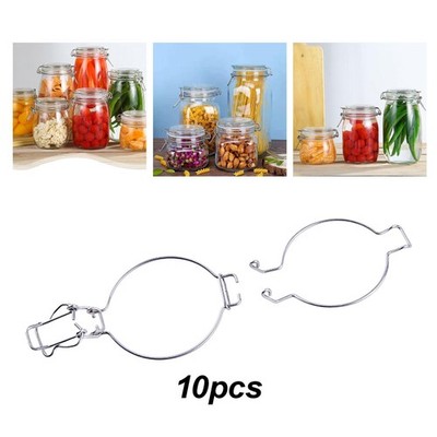 10 Stück Glas Einmachglas Drahtklemmen Befestigungen 10 cm breite Öffnung Glas versiegelt