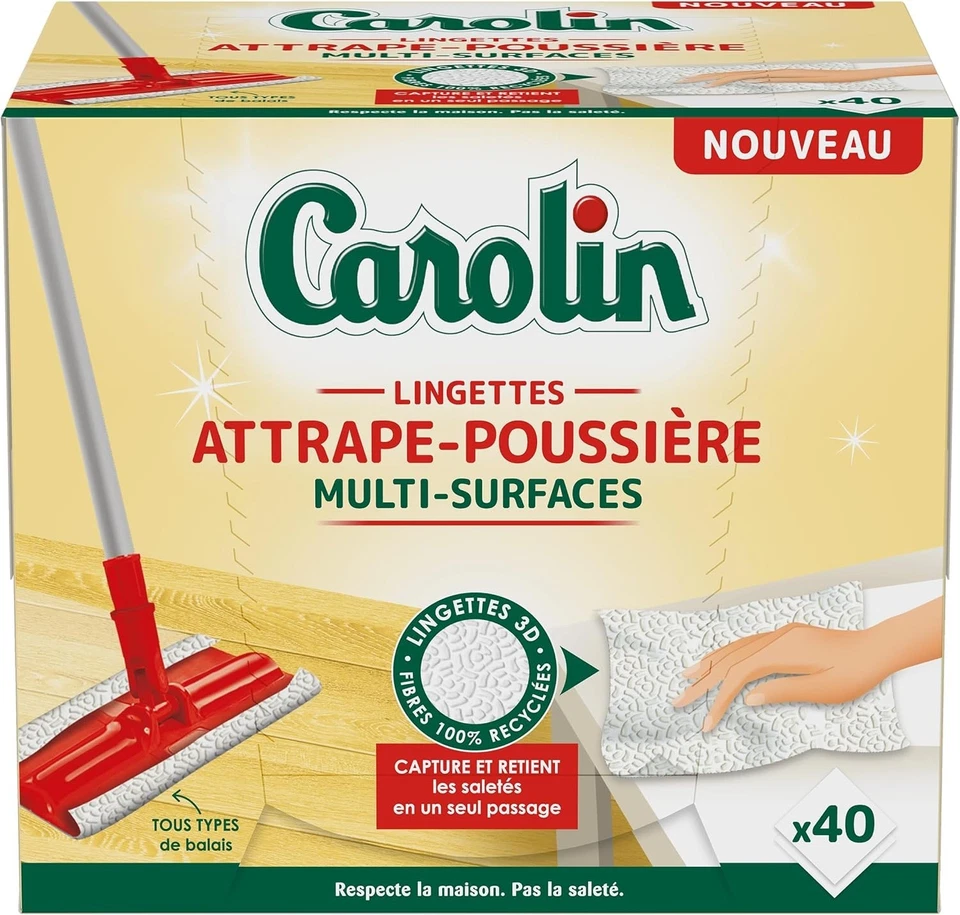 Carolin Lingettes Attrape Poussière x40 - Photo 1/1