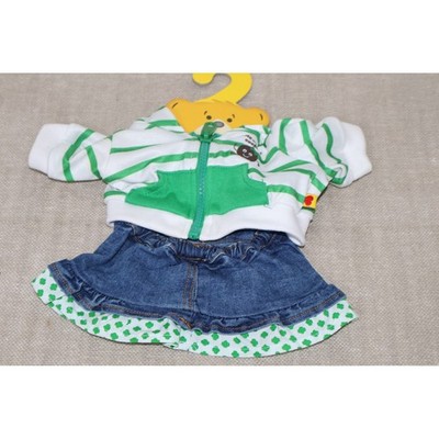 Build a Bear Workshop Thin Mint Girl Scouts Cookie Striped Hoodie Skirt Outfit
