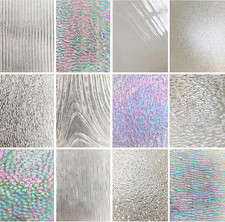 12 Sheets Clear Textured Stained Glass Sheet, 4 X 6 Inch Rainbow