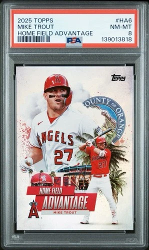 2025 Topps Home Field Advantage Mike Trout PSA 8 Los Angeles Angels MLB