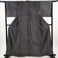 JAPANESE KIMONO FINE PATTERN BLACK 160cm 5 ft 3 in PURE SILK B1508