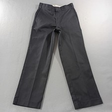 Dickies Straight Flat Front Black Work Trousers Chino Pants Mens Size 29x28