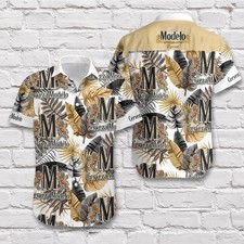 Cerveza Modelo Beer Floral Men Aloha Hawaiian Shirt Gift S-5XL