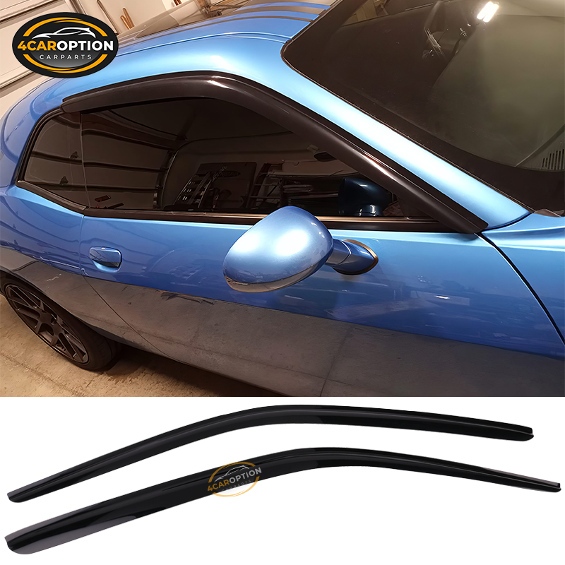 Fits 08-23 Dodge Challenger Window Visors Rain Sun Guard Vent 2Pc