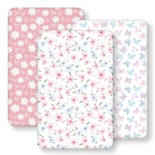 Baby Bedside Bassinet Sheets Girl, 33 x20 with Baby Delight Dream On Me Mo...