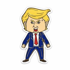 HAPPY TRUMP PIN DESIGN STICKER - HAPPY TRUMP - MAGA USA- 2026 - Sticker - Decal