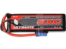 Ultimate RC LiPo Batterie HC 11.1V 3S Bashing Series 5000mAh 60C EC5 mâle
