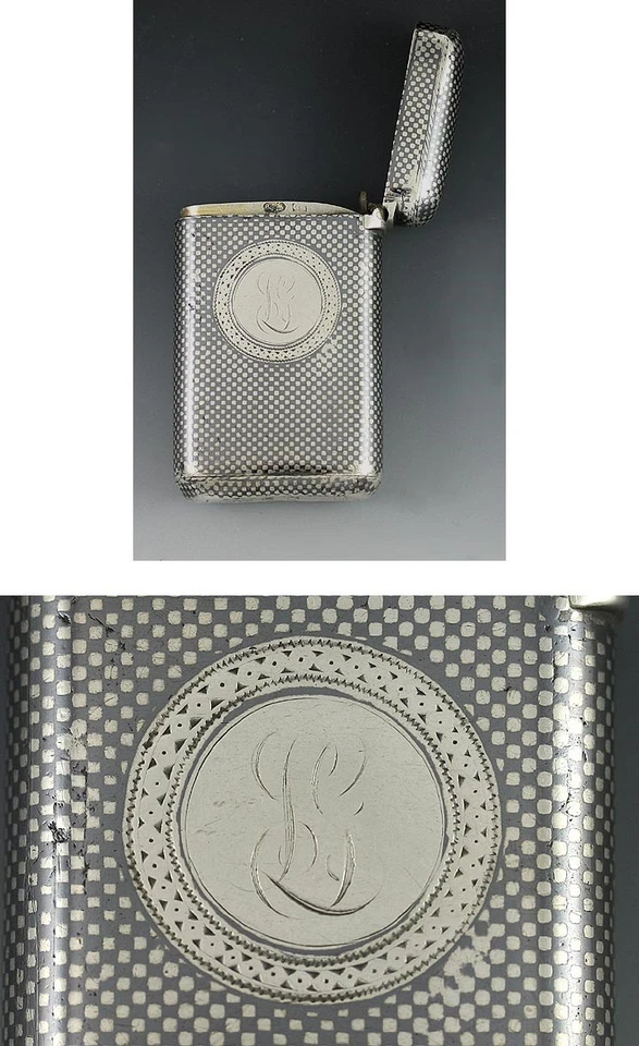 Estuche Vesta Gustav Klingert Ruso Plata Esmalte Niello Caja Fuerte a Juego Foto 2 de 4