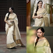 Kerala Special Border Checked Saree/Handmade designs/Onam Saree, Vishu,