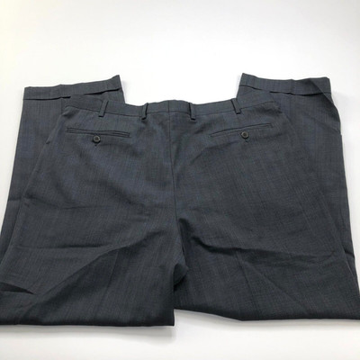 Zanella BENNETT 38 (Fits 38W 30L) 100% Wool Pleated Dress Pants Gray Pattern