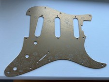Fender Ultra Strat Gold Anodised Aluminium Scratchplate- SSS 11 Hole Paisley
