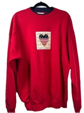 Vintage MC Sportswear Women's Sweatshirt Size XL Embroidered American Flag