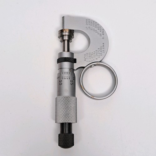 Starrett No. 223 RL Paper Gage Micrometer 11/32" .001" Grad Ratchet w/ Box VTG - Afbeelding 4 van 11